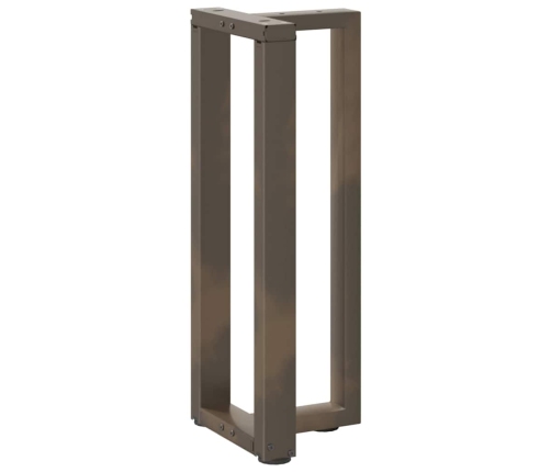 Patas mesa consola forma T 2 uds acero natural 38x25x(72-73) cm