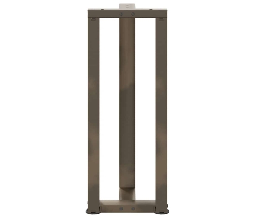 Patas mesa consola forma T 2 uds acero natural 38x25x(72-73) cm