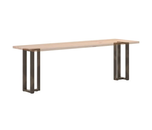 Patas mesa consola forma T 2 uds acero natural 38x25x(72-73) cm