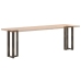 Patas mesa consola forma T 2 uds acero natural 38x25x(72-73) cm