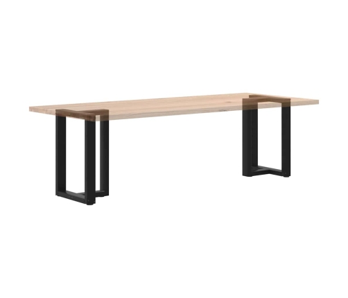 Patas de mesa de comedor en forma de T 2 uds acero negro