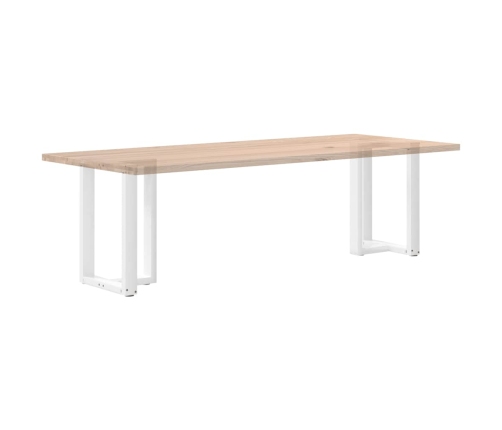 Patas de mesa de comedor en forma de T 2 uds acero blanco