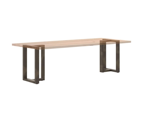 Patas mesa comedor forma T 2uds acero natural 50x35x(72-73)cm