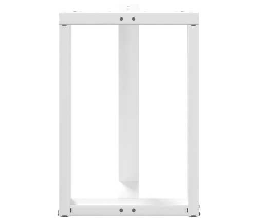 Patas de mesa de comedor en forma de T 2 uds acero blanco