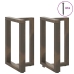 Patas mesa comedor forma T 2uds acero natural 60x35x(72-73)cm