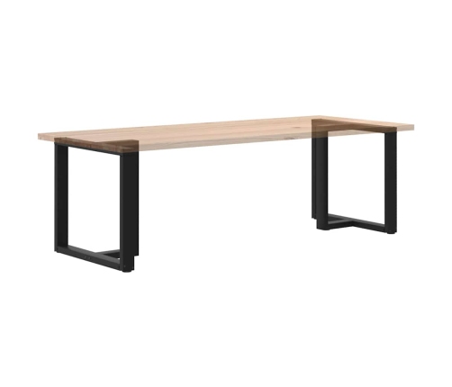 Patas de mesa de comedor en forma de T 2 uds acero negro