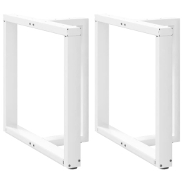 Patas de mesa de comedor en forma de T 2 uds acero blanco