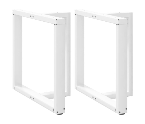 Patas de mesa de comedor en forma de T 2 uds acero blanco