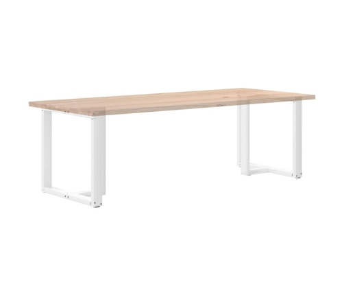 Patas de mesa de comedor en forma de T 2 uds acero blanco