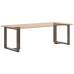 Patas mesa comedor forma T 2uds acero natural 70x35x(72-73)cm