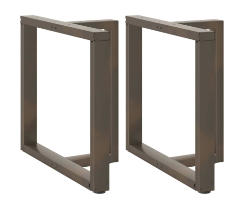 Patas mesa comedor forma T 2uds acero natural 80x35x(72-73)cm