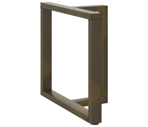 Patas mesa comedor forma T 2uds acero natural 80x35x(72-73)cm