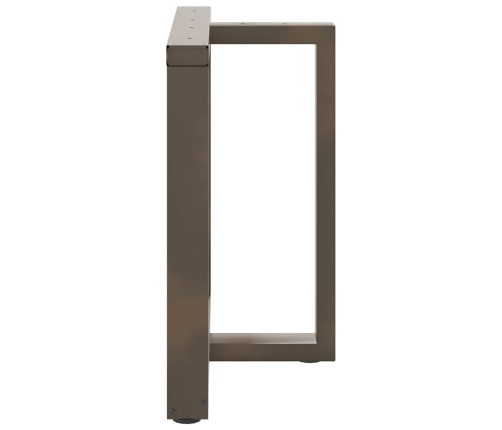 Patas mesa comedor forma T 2uds acero natural 80x35x(72-73)cm