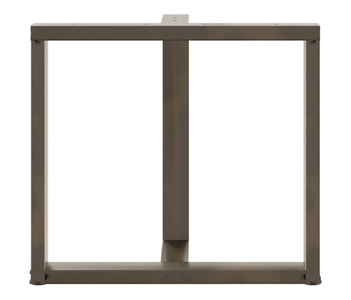 Patas mesa comedor forma T 2uds acero natural 80x35x(72-73)cm