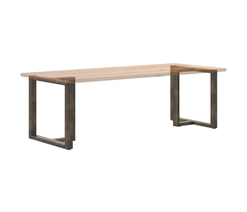 Patas mesa comedor forma T 2uds acero natural 80x35x(72-73)cm