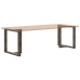 Patas mesa comedor forma T 2uds acero natural 80x35x(72-73)cm