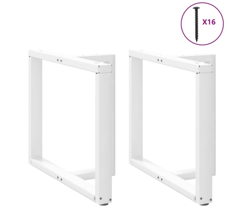 Patas de mesa de comedor en forma de T 2 uds acero blanco