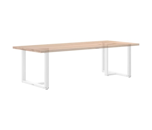 Patas de mesa de comedor en forma de T 2 uds acero blanco