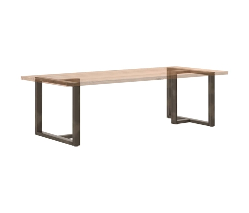 Patas mesa comedor forma T 2uds acero natural 90x35x(72-73)cm