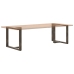 Patas mesa comedor forma T 2uds acero natural 90x35x(72-73)cm