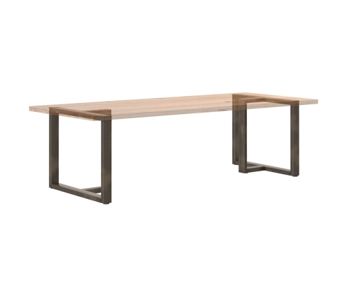 Patas mesa comedor forma T 2uds acero natural 100x35x(72-73) cm