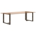 Patas mesa comedor forma T 2uds acero natural 100x35x(72-73) cm