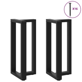 Patas de mesa de bar forma T 2 uds acero negro 40x35x(90-91) cm