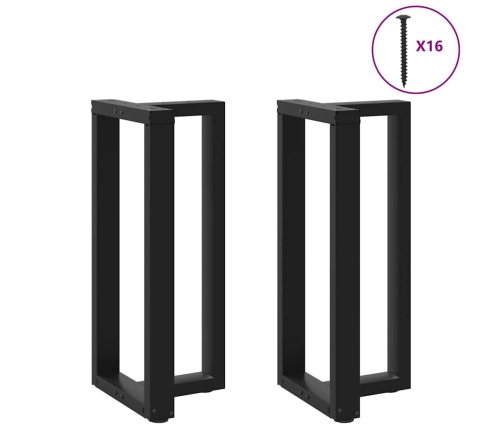 Patas de mesa de bar forma T 2 uds acero negro 40x35x(90-91) cm