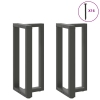 Patas de mesa bar forma T 2 uds acero antracita 40x35x(90-91)cm