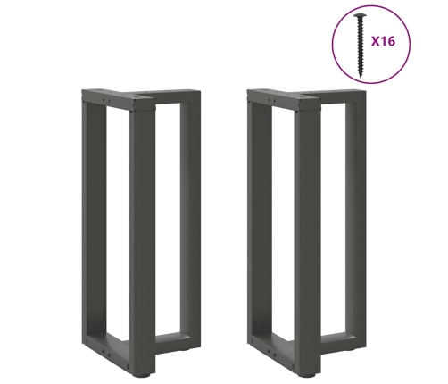 Patas de mesa bar forma T 2 uds acero antracita 40x35x(90-91)cm