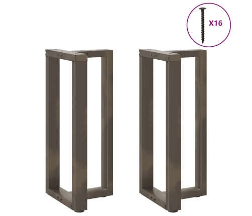 Patas de mesa bar forma T 2 uds acero natural 40x35x(90-91)cm