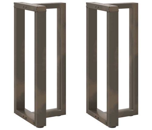 Patas de mesa bar forma T 2 uds acero natural 40x35x(90-91)cm