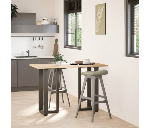 Patas de mesa bar forma T 2 uds acero natural 40x35x(90-91)cm