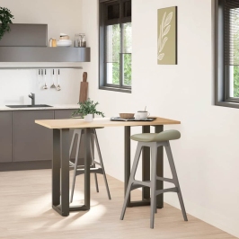 Patas de mesa bar forma T 2 uds acero natural 40x35x(90-91)cm