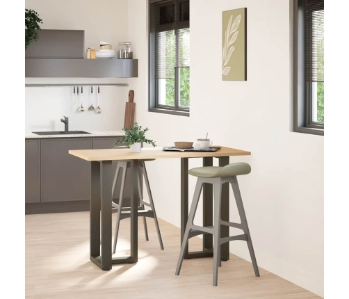 Patas de mesa bar forma T 2 uds acero natural 40x35x(90-91)cm
