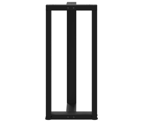 Patas de mesa de bar forma T 2 uds acero negro 50x35x(90-91) cm