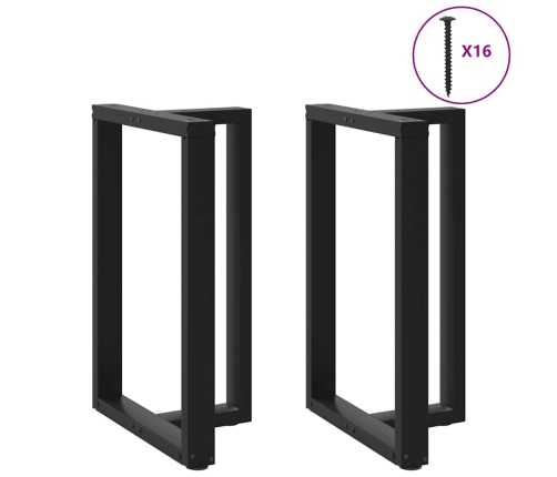 Patas de mesa de bar forma T 2 uds acero negro 60x35x(90-91) cm