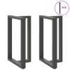 Patas de mesa bar forma T 2 uds acero antracita 60x35x(90-91)cm