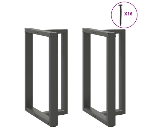 Patas de mesa bar forma T 2 uds acero antracita 60x35x(90-91)cm