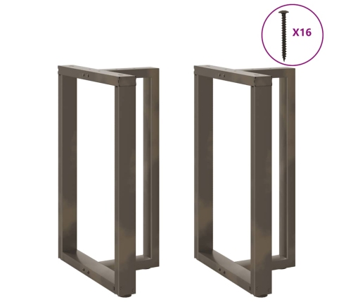 Patas de mesa bar forma T 2 uds acero natural 60x35x(90-91) cm