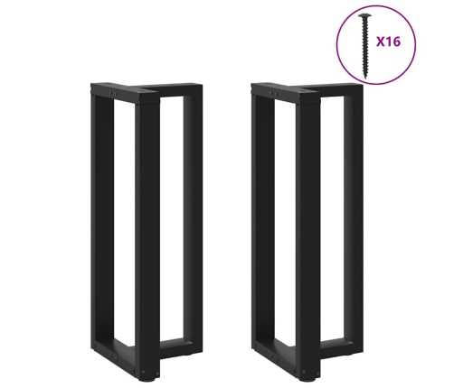 Patas de mesa bar forma T 2 uds acero negro 40x35x(100-101) cm