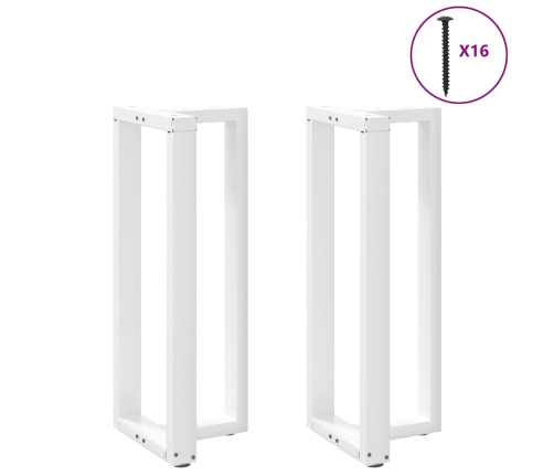 Patas de mesa bar forma T 2 uds acero blanco 40x35x(100-101) cm