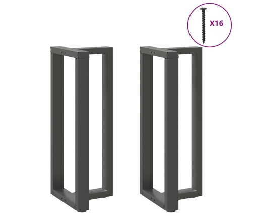 Patas mesa bar forma T 2 uds acero antracita 40x35x(100-101)cm