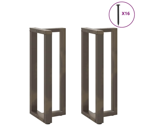 Patas mesa bar forma T 2 uds acero natural 40x35x(100-101) cm