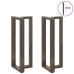 Patas mesa bar forma T 2 uds acero natural 40x35x(100-101) cm