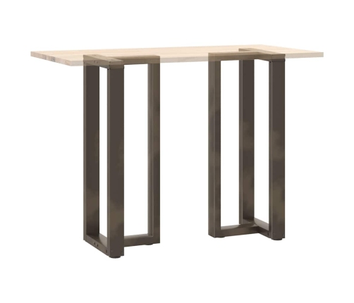 Patas mesa bar forma T 2 uds acero natural 40x35x(100-101) cm