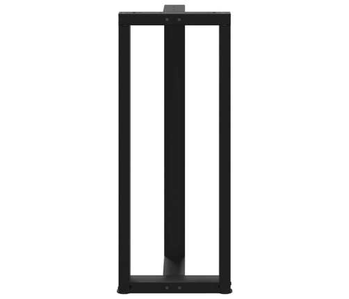 Patas de mesa bar forma T 2 uds acero negro 50x35x(100-101) cm