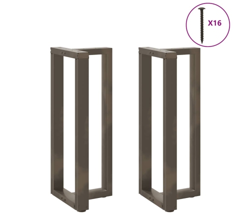 Patas mesa bar forma T 2 uds acero natural 50x35x(100-101) cm