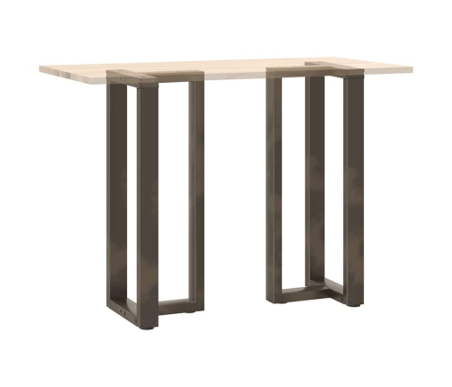 Patas mesa bar forma T 2 uds acero natural 50x35x(100-101) cm