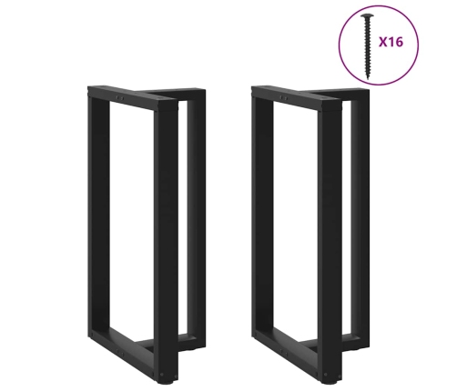 Patas de mesa bar forma T 2 uds acero negro 60x35x(100-101) cm